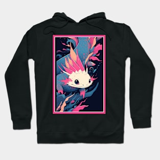 Cute Axolotl Anime Art Design | Cute Animals | Axolotl Hentaii Chibi Kawaii Design Hoodie